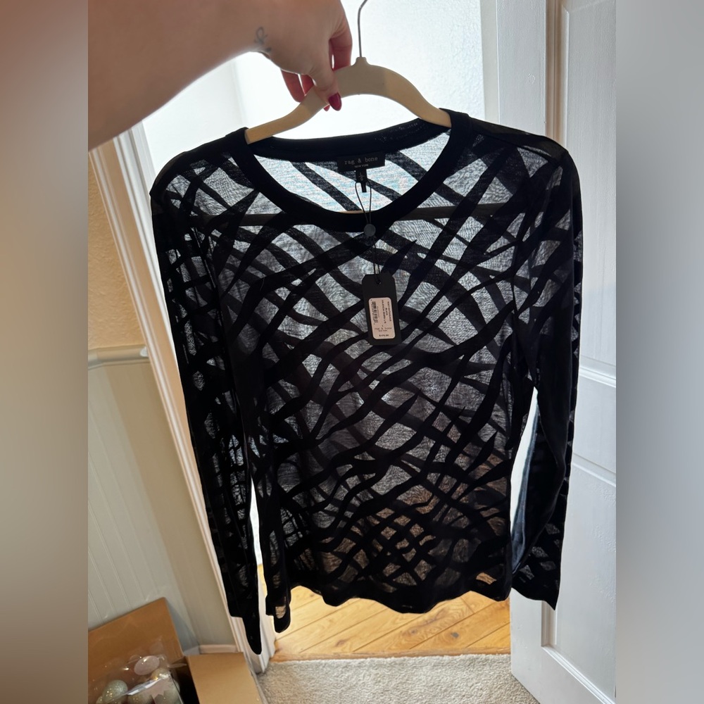 Rag and Bone Valencia Zebra Long Sleeve Crew - NEVER WORN STILL HAS TAG